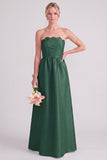 Daffodil A Line Strapless Long Bridesmaid Dress