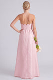 Daffodil A Line Strapless Long Bridesmaid Dress