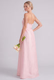 Daffodil A Line Strapless Long Bridesmaid Dress