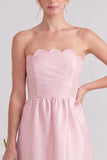 Daffodil A Line Strapless Long Bridesmaid Dress