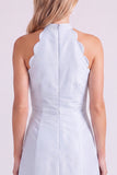 Light Blue Halter A Line Long Bridesmaid Dress