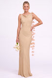 Sunset Mermaid Long Bridesmaid Dress with 3D Flowers