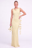 Sunset Mermaid Long Bridesmaid Dress with 3D Flowers