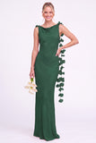 Sunset Mermaid Long Bridesmaid Dress with 3D Flowers