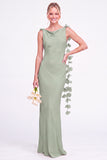 Sunset Mermaid Long Bridesmaid Dress with 3D Flowers