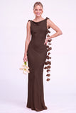 Sunset Mermaid Long Bridesmaid Dress with 3D Flowers