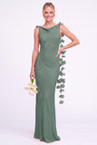 Sunset Mermaid Long Bridesmaid Dress with 3D Flowers