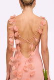Sunset Mermaid Long Bridesmaid Dress with 3D Flowers