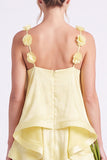 Daffodil Tiered Ruffle A Line Bridesmaid Dress with 3D Flowers