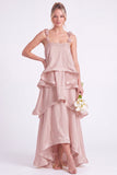 Daffodil Tiered Ruffle A Line Bridesmaid Dress with 3D Flowers