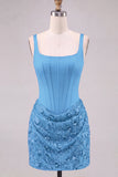 Champagne Corset Ruched Bodycon Sequin Homecoming Dress