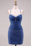 Dark Green Corset Beaded Bodycon Short Homecoming Dress