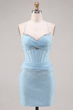 Dark Green Corset Beaded Bodycon Short Homecoming Dress