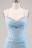Dark Green Corset Beaded Bodycon Short Homecoming Dress