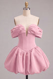 Off the Shoulder A Line Corset Red Homecoming Dress