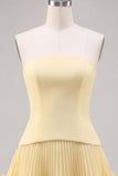 Fuchsia Strapless Pleated 3D Flower A Line Short Homecoming Dress