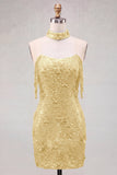 Off the Shoulder Sequin 3D Flower Fringed Bodycon Black Homecoming Dress