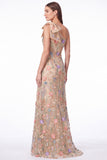 One Shoulder Black Floral Embroidered Mermaid Maxi Dress with Bow