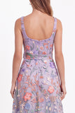 Black Square Neck Floral Embroidered A Line Wedding Guest Dress with Slit