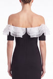 Off the Shoulder Ruffle Black Mermaid Formal Dress