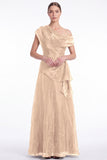 Black Asymmetric Neck Organza A Line Formal Dress
