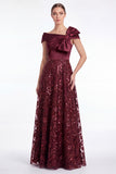 Elegant Dusty Blue Satin Asymmetrical Neck A Line Mother of the Bride Dress