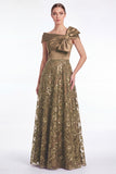 Elegant Dusty Blue Satin Asymmetrical Neck A Line Mother of the Bride Dress