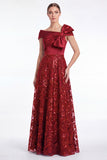 Elegant Dusty Blue Satin Asymmetrical Neck A Line Mother of the Bride Dress