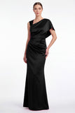 Pink Flower Mermaid Satin Long Mother of the Bride Dress