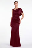 Pink Flower Mermaid Satin Long Mother of the Bride Dress
