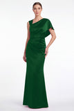 Pink Flower Mermaid Satin Long Mother of the Bride Dress