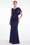 Pink Flower Mermaid Satin Long Mother of the Bride Dress