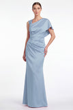 Pink Flower Mermaid Satin Long Mother of the Bride Dress