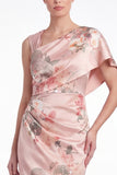 Pink Flower Mermaid Satin Long Mother of the Bride Dress