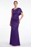 Pink Flower Mermaid Satin Long Mother of the Bride Dress