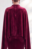 Coffee Mermaid Velvet Maxi Dress with Cape Sleeves