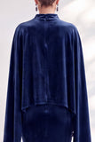 Coffee Mermaid Velvet Maxi Dress with Cape Sleeves