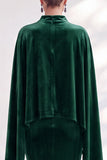 Coffee Mermaid Velvet Maxi Dress with Cape Sleeves