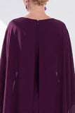 Navy Sheath Bateau Neck Midi Mother of the Bride Dress with Cape