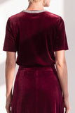 Coffee A Line Velvet Mother of the Bride Dress with Short Sleeves