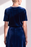 Coffee A Line Velvet Mother of the Bride Dress with Short Sleeves