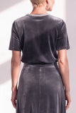 Coffee A Line Velvet Mother of the Bride Dress with Short Sleeves