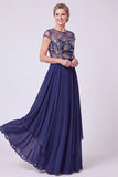 Chiffon A Line Beaded Sequin Green Mother of the Bride Dress with Cap Sleeves