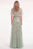 Elegant Beaded Sequin A Line Navy Mother of the Bride Dress with Capelet