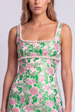 Green Jacquard Pearl Square Neck Bodycon Homecoming Dress with Slit