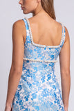 Green Jacquard Pearl Square Neck Bodycon Homecoming Dress with Slit