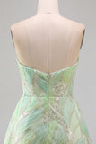 Sweetheart Green A Line Sequin Homecoming Dress