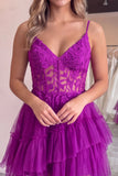 Black Corset Applique Lace A Line Short Homecoming Dress
