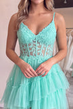 Black Corset Applique Lace A Line Short Homecoming Dress