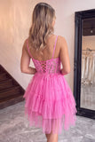 Black Corset Applique Lace A Line Short Homecoming Dress